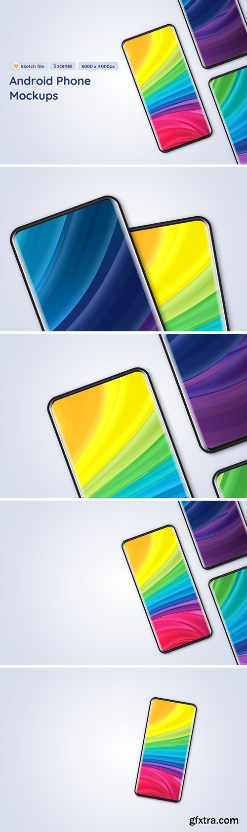 Android Phone Sketch Mockups - 3 scenes