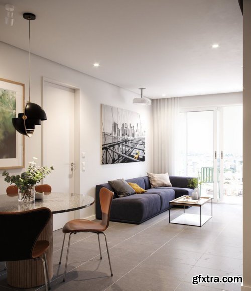 Cgtrader - Apartment Livingroom modern