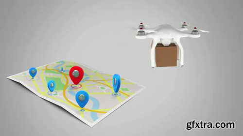 Videohive Drone delivering packages 30215531