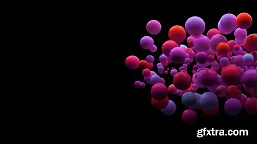 Videohive Red and purple bubbles on black background 30216123