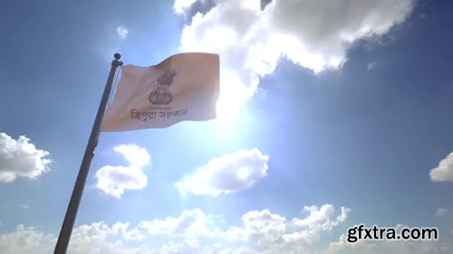 Videohive Tripura Flag on a Flagpole V4 - 4K 30474015