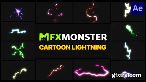 Videohive Cartoon Lightning Elements | After Effects 30504685