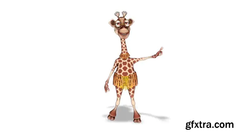 Videohive Cartoon 3D Giraffe Dance Looped on White 30482082