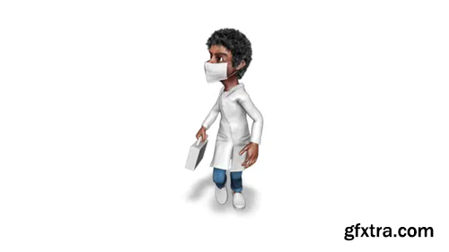 Videohive Cartoon 3D Doctor Run 3D Looped on White 30482257