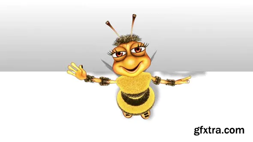Videohive Cartoon Bee 3D Promo Looped on White 30482270