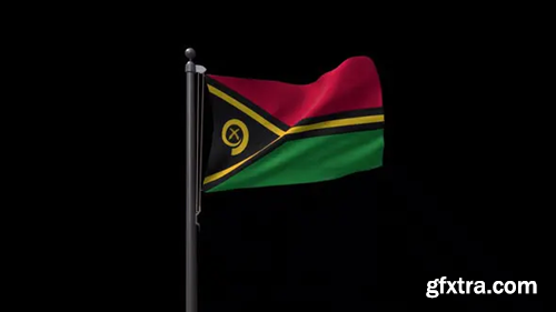 Videohive Vanuatu Flag On Flagpole With Alpha Channel 30492246