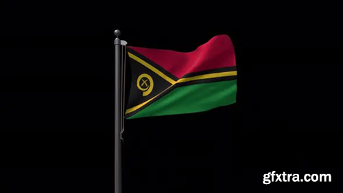 Videohive Vanuatu Flag On Flagpole With Alpha Channel 4K 30492257
