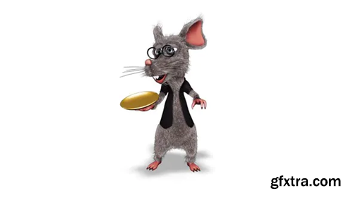 Videohive Cartoon 3D Rat Show Dish Looped on White 30503890