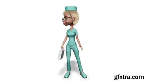 Videohive Cartoon 3D Nurse Waiting 3D Looped on White 30503914