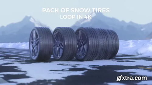 Videohive Car Tires Drive On A Snowy Road 30506004