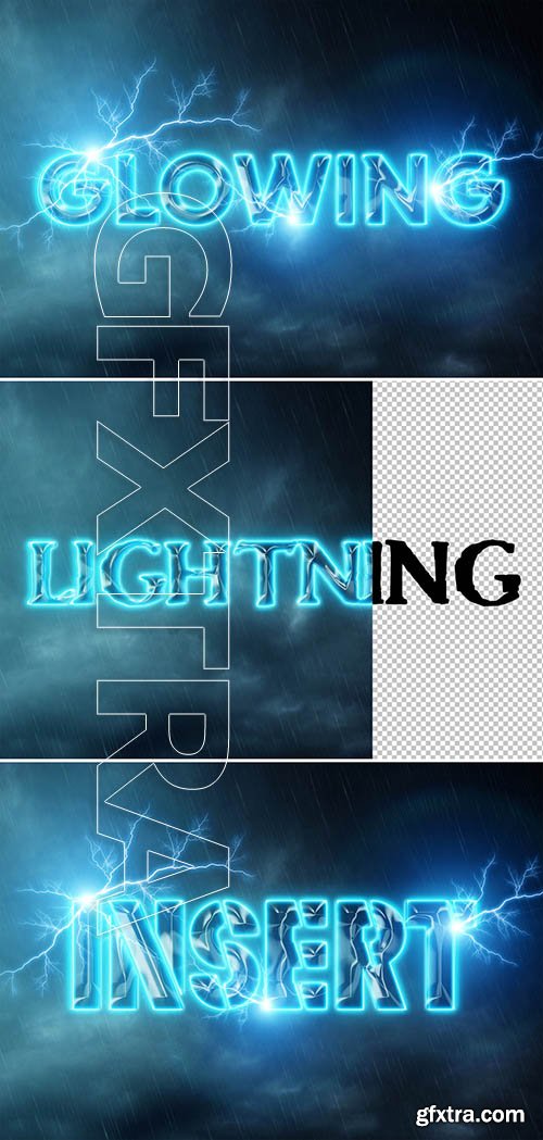 Glowing Text Effect with Lightning Mockup