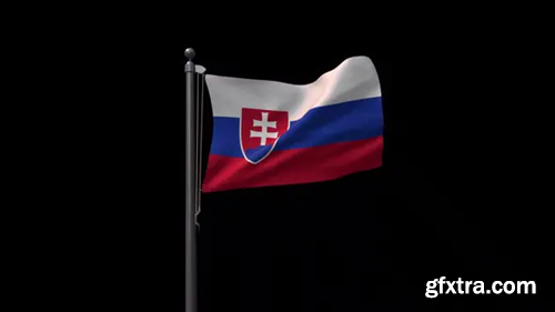 Videohive Slovakia Flag On Flagpole With Alpha Channel 30507555