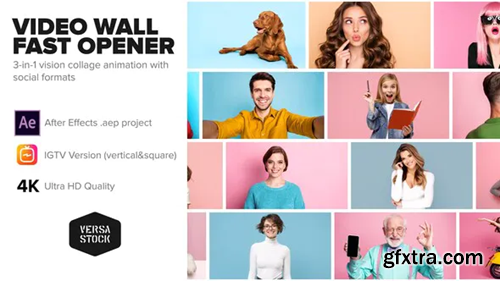 Videohive Video Wall Fast Opener 4K and Social 30384691