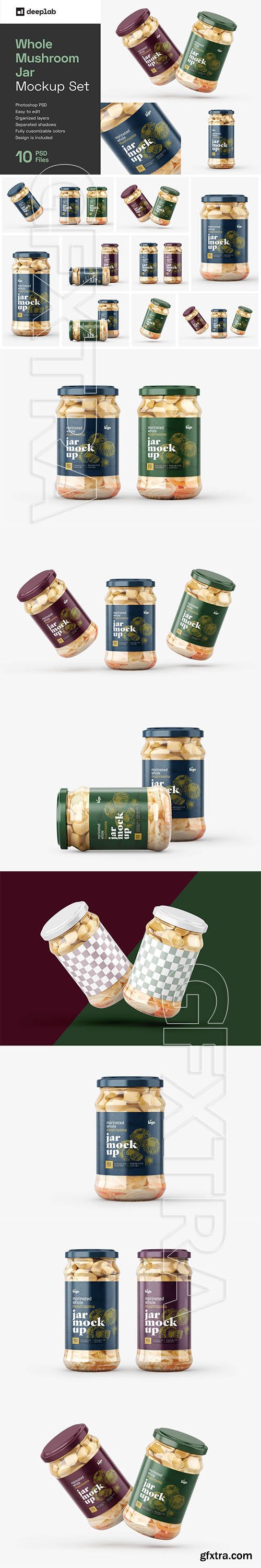 CreativeMarket - Whole Mushroom Jar Mockup Set 5887130