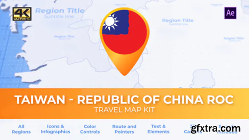 Videohive Taiwan Animated Map - Republic of China ROC Travel Map 30570278