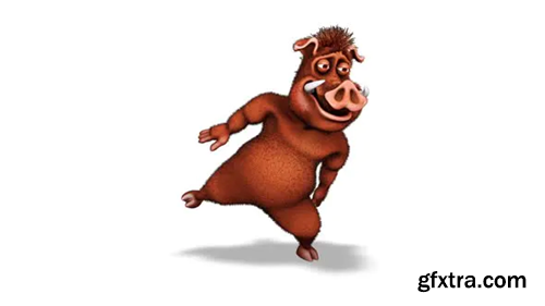Videohive Cartoon Boar Dance Looped on White Background 30624350
