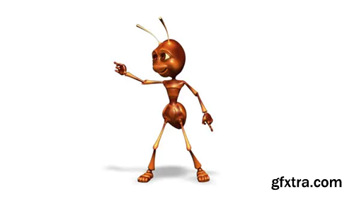 Videohive Cartoon 3D Ant Dance Looped on White Background 30624358