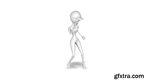 Videohive 3D Woman Dance Looped on White 30624377