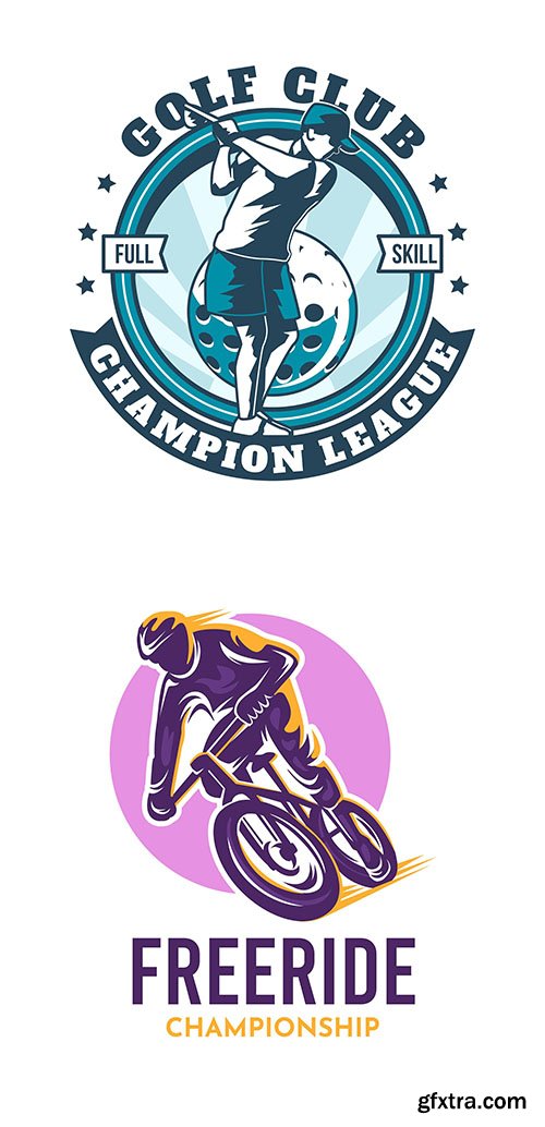 Bike and golf logo template