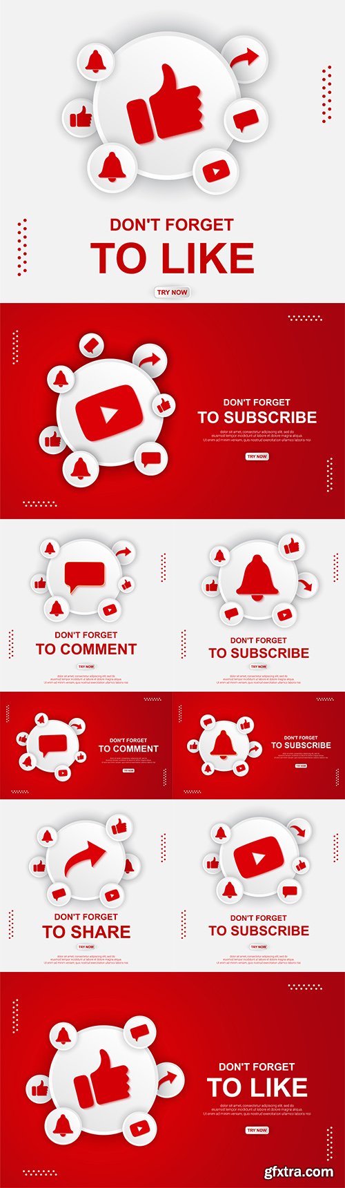 Youtube button for comments in red and white background