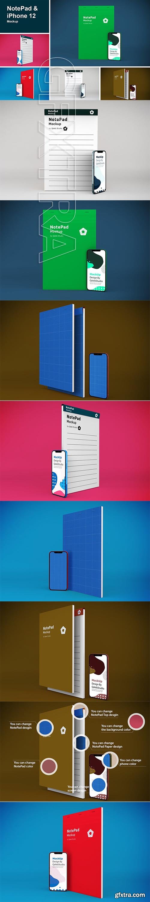 NotePad & iPhone 12 Mockup