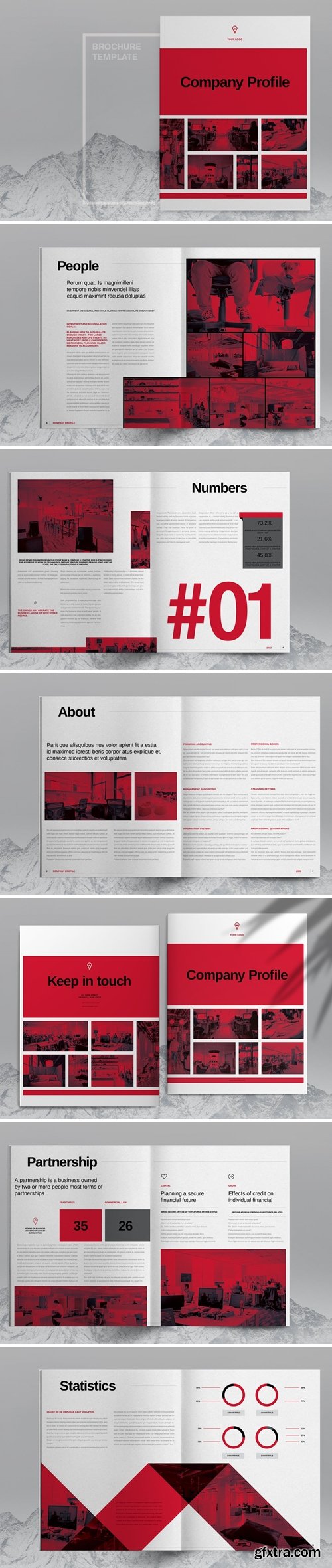 Red Grid Brochure Template