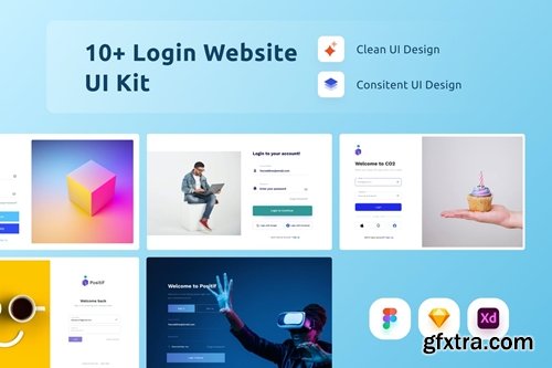 10 Websitee Login UI Kit
