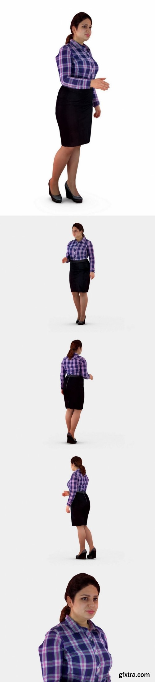 Business Woman Greeting Low-poly 3D model