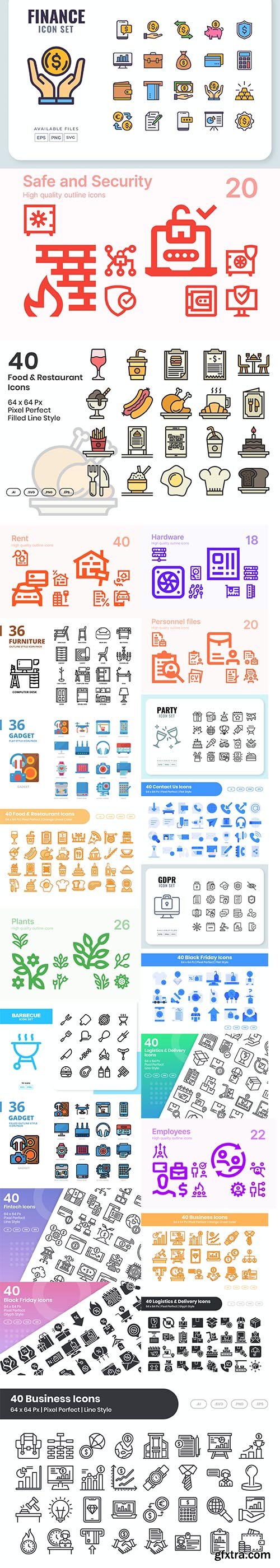 Mix collection of vector icons vol 5