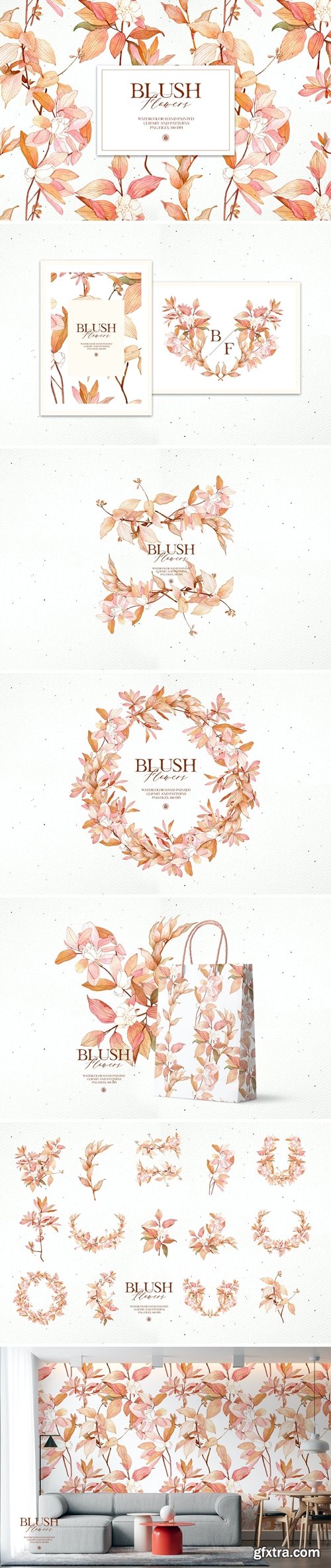Blush Flowers- watercolor set