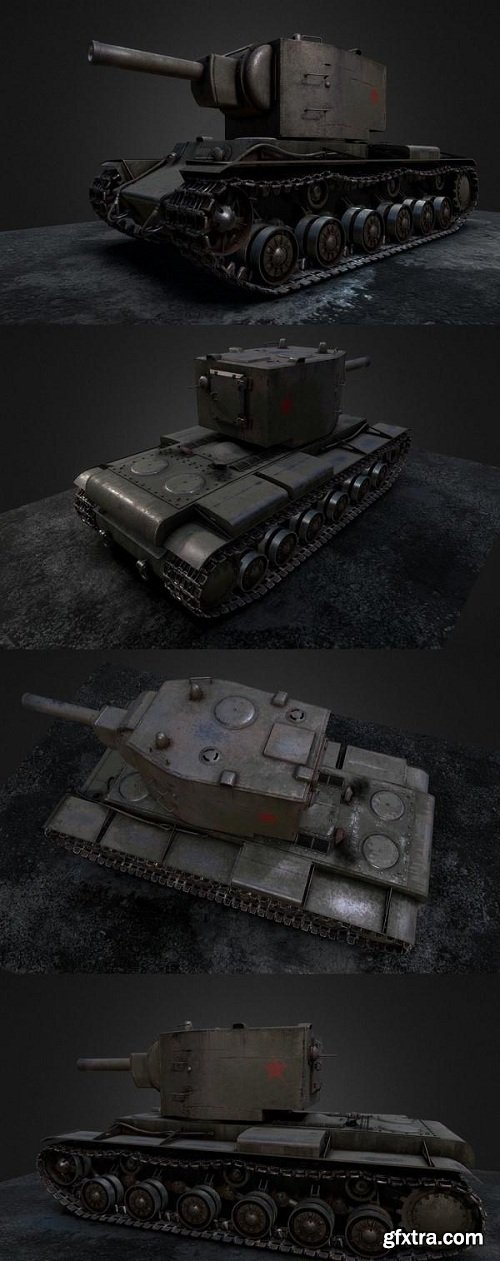 KV-2 soviet WW2 heavy tank 3D model