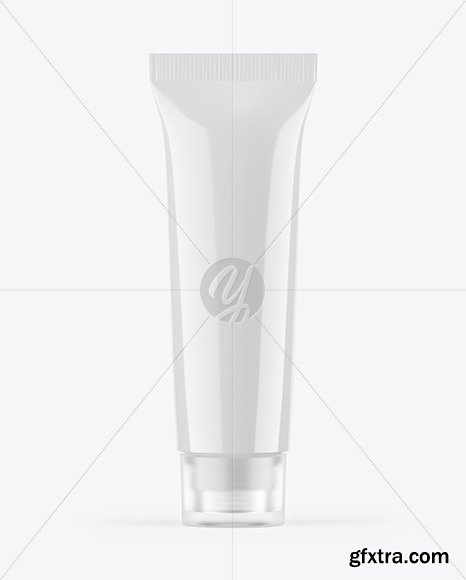 Glossy Cosmetic Tube With Clear Cap Mockup 75780