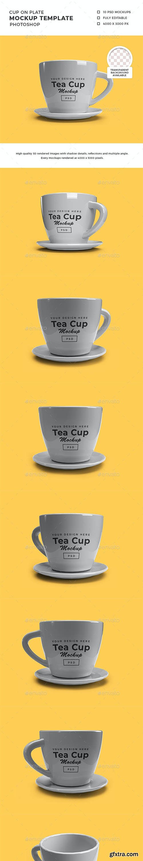 GraphicRiver - Tea Cup on Plate 3D Mockup Template 30854968