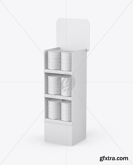 Display Stand W/ Matte Cans Mockup 76449