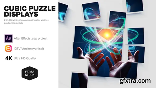Videohive Cubic Puzzle Promo Cards 4K and Social 31083148