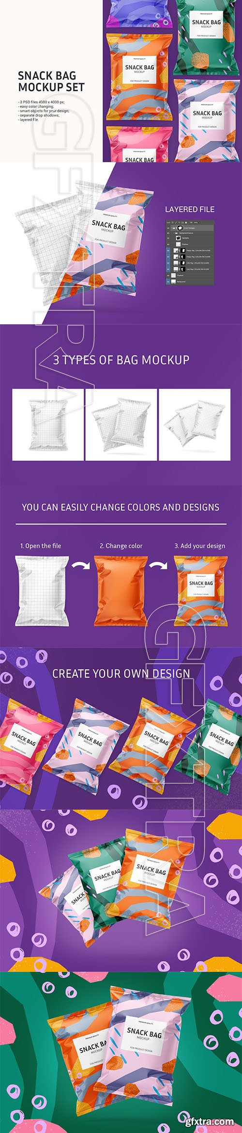 CreativeMarket - Snack bag mockup set 5960687