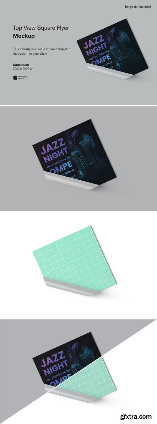 Top View Square Flyer Mockup