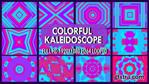 Videohive Colorful Kaleidoscope VJ Loop Pack 24469084