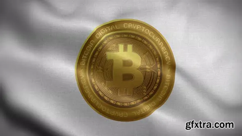 Videohive Bitcoin White Flag Flag Loop Background 4K 30443339