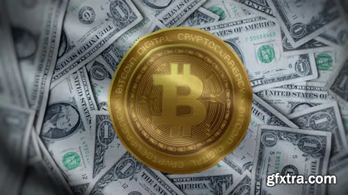 Videohive Bitcoin Usd Flag Loop Background 4K 30443348