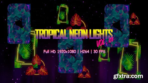 Videohive Tropical Neon Lights Vol. 01 VJ Loop 30810135
