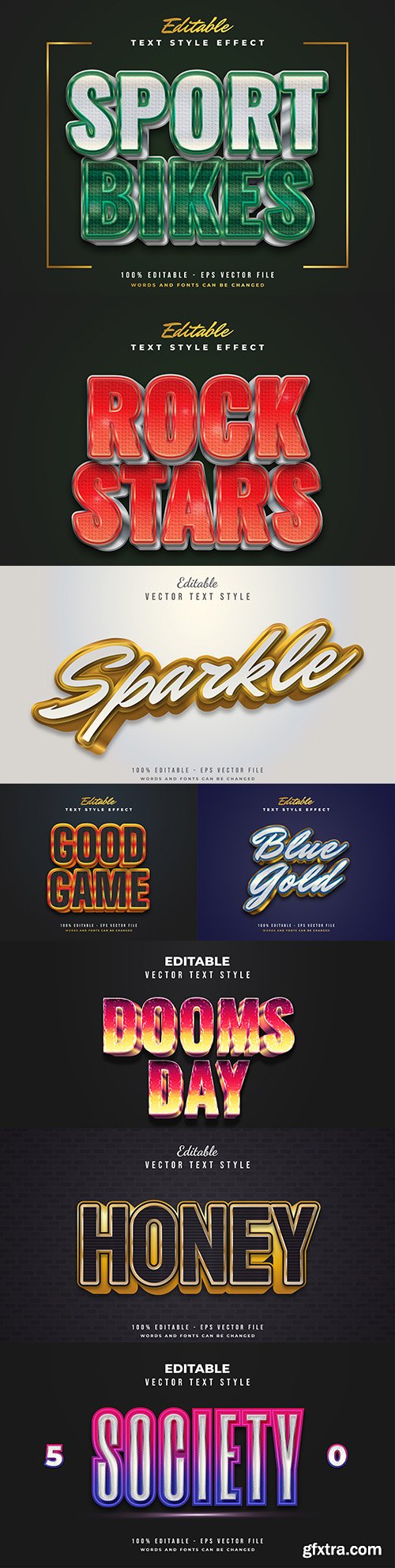 Editable font and 3d effect text design collection illustration 48
