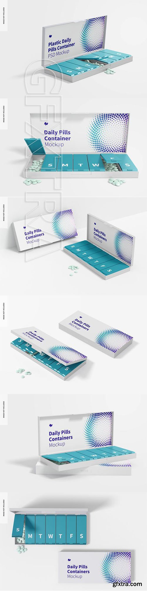 Daily pills container mockup