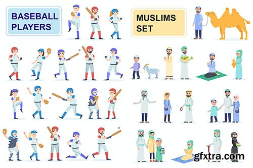 Baseballs and Muslims Flat People Characters