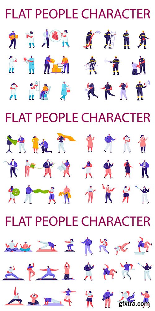 Flat People Character Set