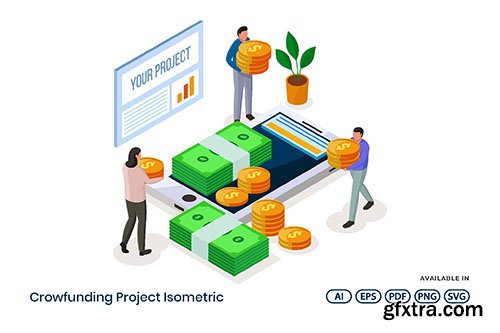 Crowdfunding Project Isometric