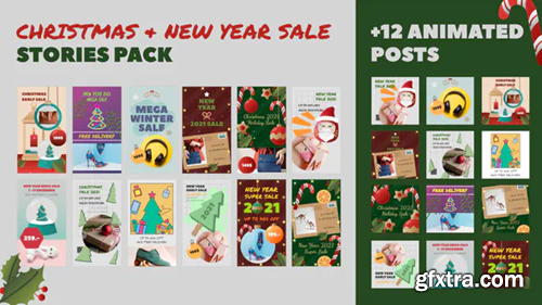 Videohive Christmas and New Year Sale Stories Pack 29606734