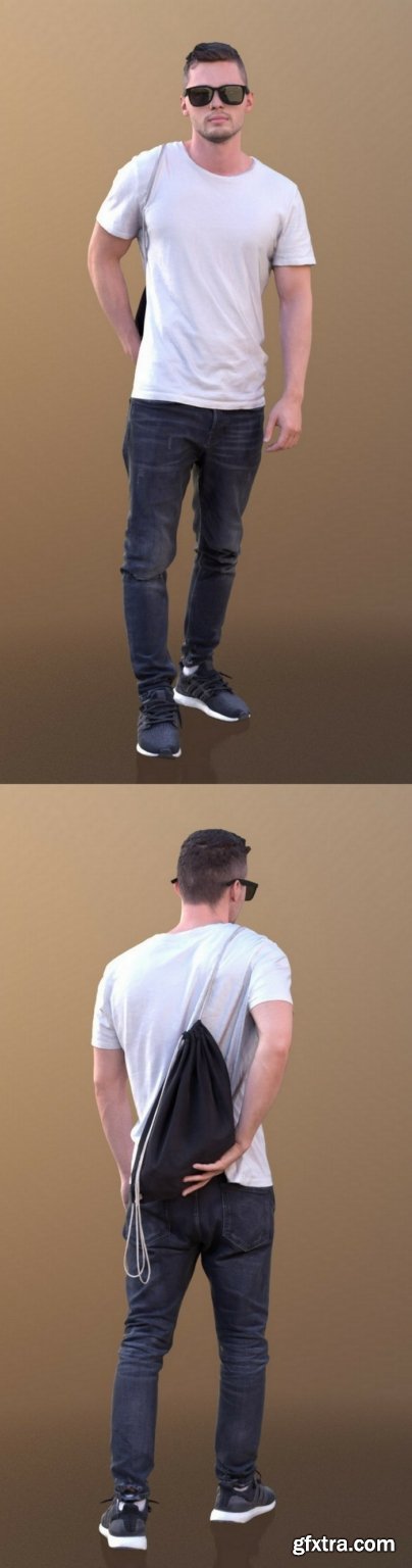 Rick 10497 – Walking Casual Guy Low-poly 3D model