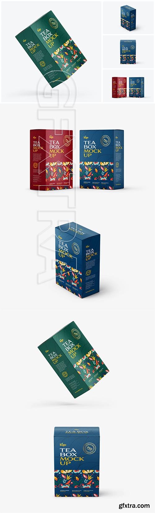 Tea Box Packaging Mockup Set