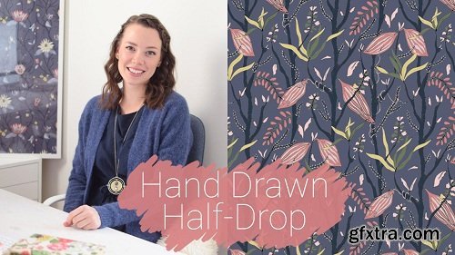 Elaborate Hand Drawn Half Drop Repeat Patterns: Combining Traditional & Digital Techniques